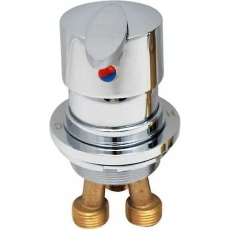 Chrome-plated brass shower mixer with diverter, hot and cold water connection, ideal for shower cubicles (1/4)
