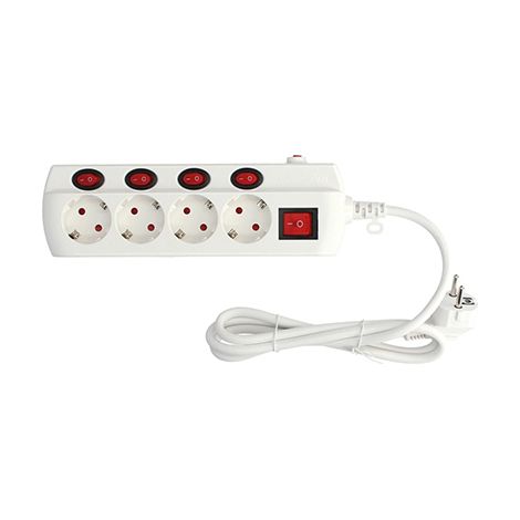 Mehrfachsteckdose 4 Steckdosen 4 Schalter Kabel 1,5 m 100010003 gsc (1/2)