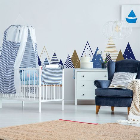 Stickers muraux enfants - Décoration chambre bébé - Autocollant Sticker mural géant enfant montagnes scandinaves RIMKA - 40x65cm (1/5)