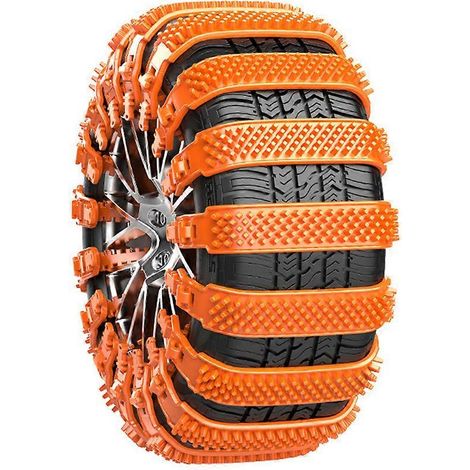 Chaînes à neige réutilisables, chaînes à neige universelles réglables et antidérapantes avec attaches autobloquantes pour pneus (1/4)