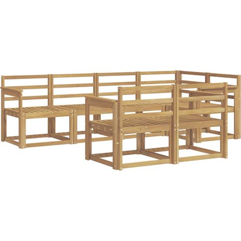 Outdoor Sofa Set 7 pcs White Solid Acacia Wood vidaXL (1/5)