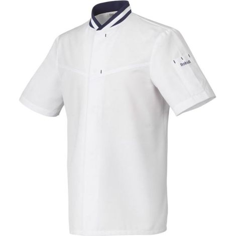 Giacca da cucina unisex maniche corte collo ufficiale Robur HYLO Bianco M (1/2)