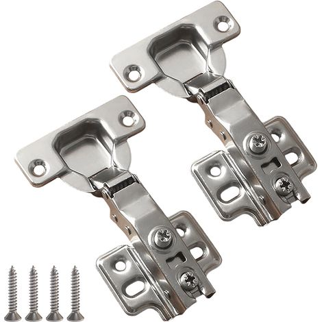 2 pièces Charnières Porte Placard, 90 Degré Complètement en Applique Charnieres Standard, Rentrant Charnière Porte Cuisine, Pour Armoires, Dressing Et Cuisine Moderne (1/5)