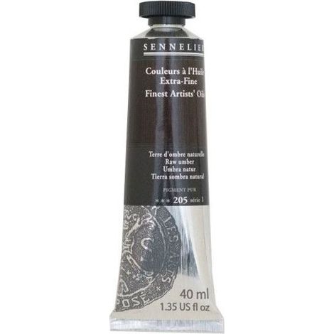Couleurs à l'huile - Sennelier - Terre d'ombre brut - 40ml - Marron - Mixte