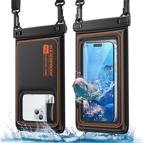 Zwei wasserdichte Handyhüllen, kompatibel mit iPhone 17 Pro Max/16/15/14/XR/X/SE/8/7, Galaxy S25/S26, Google und Smartphones unter 6,9 Zoll. Wasserdicht nach IPX8, ein unverzichtbares Urlaubsaccessoir (1/5)
