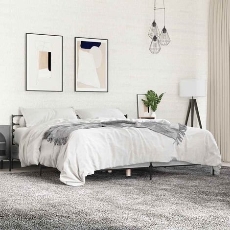Teenpull – Bettgestell Grau Sonoma 200x200 cm Holzwerkstoff und Metall (1/5)