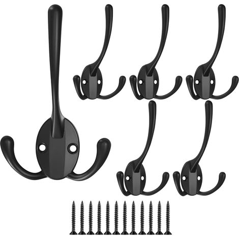 (6-teilig) Wandgarderobe mit drei Haken und Schrauben für Handtücher, Bad und Küche. (1/5)