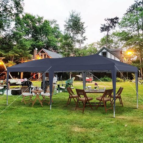 Garden Pop Up Gazebo,3 x 6m Height Adjustable Marquee Party Tent,Blue (1/5)