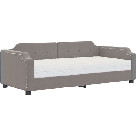 Maison Exclusive - Divano Letto con Materasso Tortora 90x200 cm in Tessuto