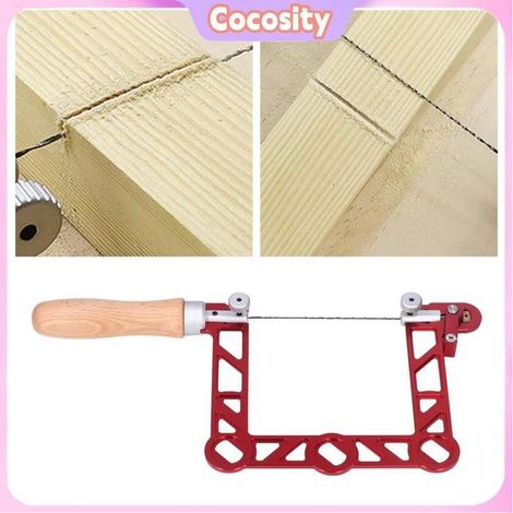 Mini scie à chantourner manuelle - COCOSITY - 5,4 pouces - Conception en U - Corps alliage aluminium - Manche bois (1/5)