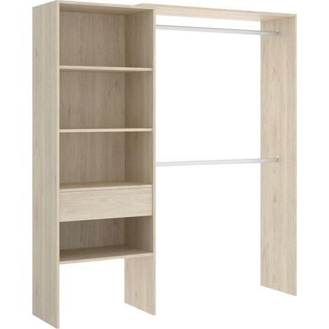 Vestidor Siles para dormitorio 3 baldas y 1 cajon en roble natural 187 cm(alto)160 cm(ancho)40 cm(fondo). (1/3)