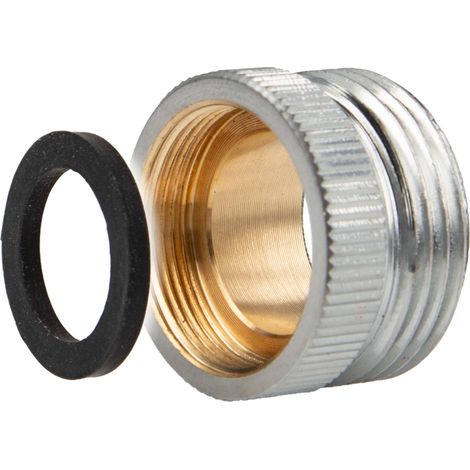tecuro Aufnahme Adapter Übergangsstück M22 x 1 IG x 3/4 Zoll AG, Messing hochglanzverchromt