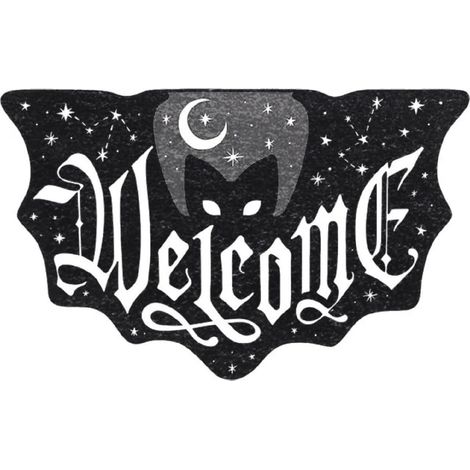 Paillasson Bienvenue Chat Tapis Gothique Antidérapant Chauve-Souris Halloween (1/5)