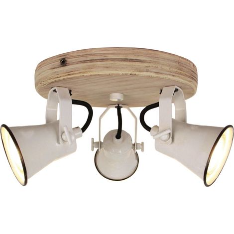 Aplique de Techo de Madera y Cerámica Esmaltada 3 Focos GU10 (1/4)