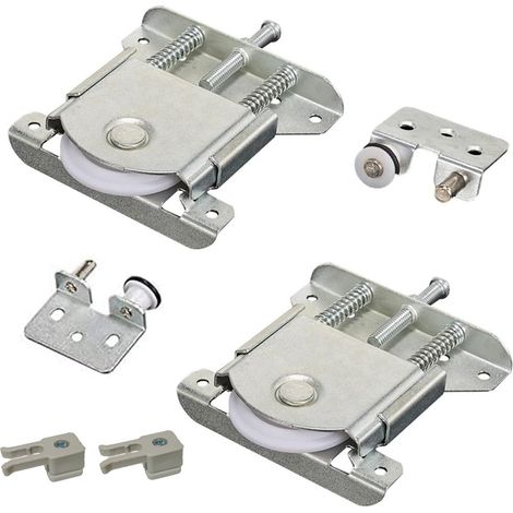 Lot de 2 Pièces de Porte Coulissantes pour Armoire Wheels Runners Guides Roulements à Bille Coulissant Pièces Nylon Armoire Ensemble de Roulette de Porte pour Placard Armoire Cabinet