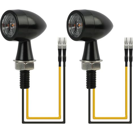 2 Pièces, Clignotants LED Mini Bullet pour Moto 12V, Universels, en Alliage de Zinc Moulé, Design Rétro, Étanches, Installation Facile,Applicable à la Plupart des Motos (1/5)