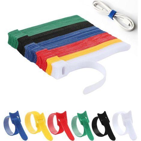 100 Serre Câble Réutilisable, Attache Câble Scratch Réglable (1/5)