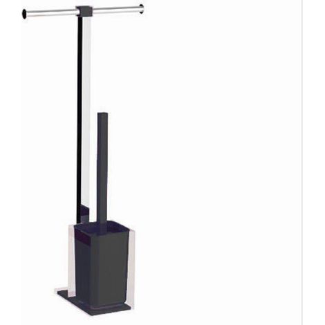 GEDY RA321400000 RAINBOW Columna Portarrollo+Escobillero Negro - ref: RA321400000