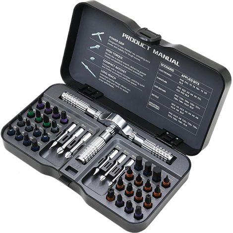 Coffret tournevis à cliquet, pour atelier, maison et montage (1/5)