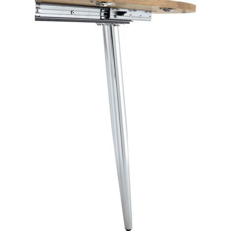 Table à manger ronde extensible 107-137 cm en MDF et métal, bois, pour petit espace – MEUBLIV (1/5)