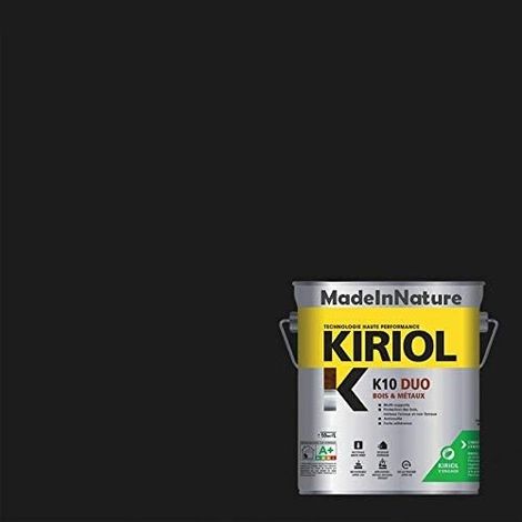 Peinture Bois et Métaux, Sous couche et Finition, Antirouille, sur Fer, Acier, Galvanisé, même rouillés, très opacifiant - 0.75 litre - RAL 9011. (1/4)