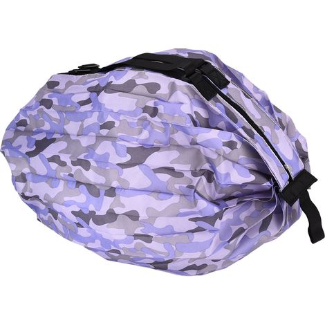 Hochwertige Aufbewahrungstasche, wasserdichte Reisetasche mit Umhängetasche, tragbar, faltbar, lila Tarnmuster (1/5)