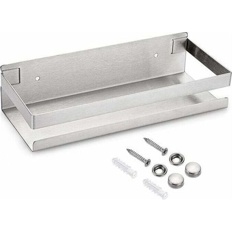 étagère de douche suspendre en acier inox panier de cuisine mural pour rangement (Argent,23cm) (1/4)
