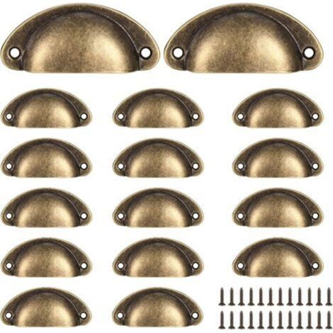 Set di 16 maniglie vintage semicircolari per cassetti, maniglie e pomelli per ante di mobili da cucina, maniglie per ante di cassettiere.
