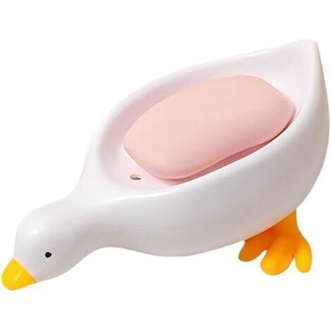 Duck design soap dish with automatic drainage, soap holder, shower holder - White, for kitchen, bathroom & shower (1/5)