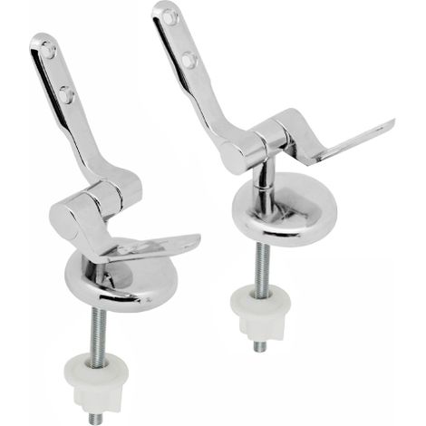Paire de supports universels de rechange en alliage pour abattants de toilettes en bois charnie're re'glable vissable par le bas