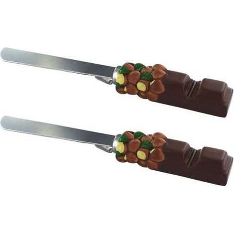 Fackelmann Set de 2 Espátulas para Untar Marrón y Plateado (1/3)