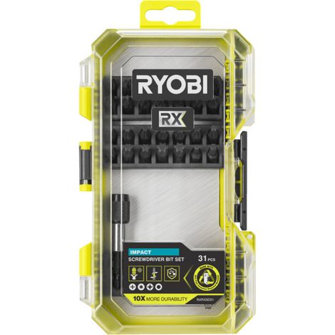 Set di 31 punte per avvitatore a impulsi RYOBY RX - Punte PH / PZ / HEX / TX - RARXSD31