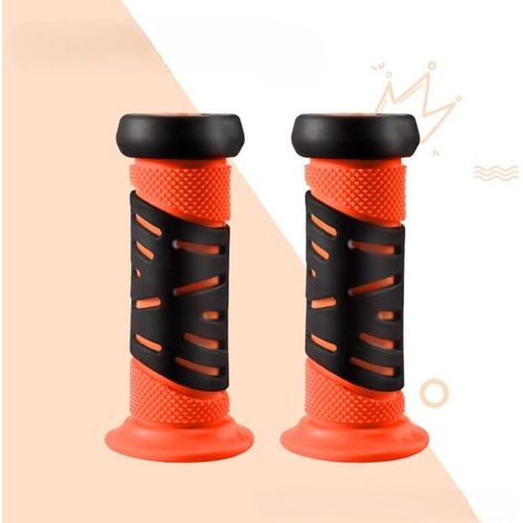 Poignées de guidon antichoc pour vélos d'enfants, en caoutchouc de 22 mm d'épaisseur et 95 mm de long, pour trottinettes et vélos d'enfants, bleu clair (1/5)