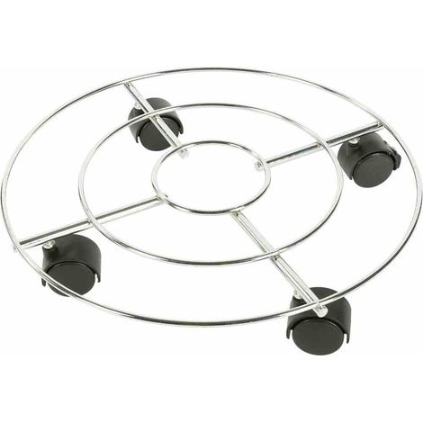 Pflanzenroller Chrom, Ø 35 cm, silber Tragkraft: 25 kg