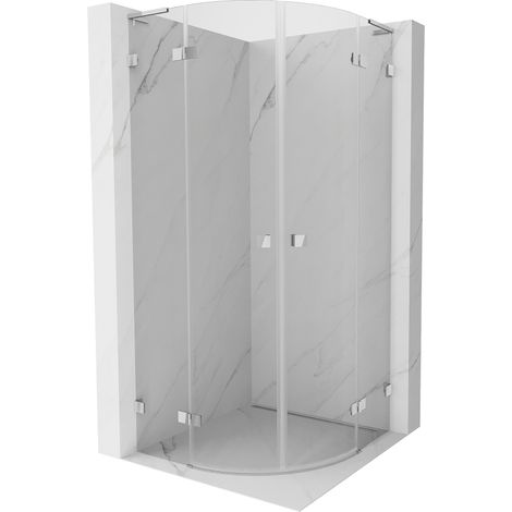 Mexen Lunar L cabine de douche semi-circulaire pivotante 100 x 100 cm, transparent, chrome - 833L-100L-100P-01-00 (1/5)