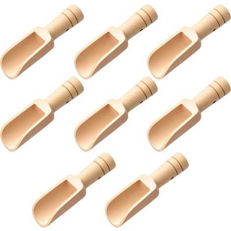 8 petites cuillères en bois, mini-pelles en bois, cuillères à sel de bain, mini-cuillères en bambou pour sel, café, épices, thé, 7,6 × 2,3 cm (1/5)