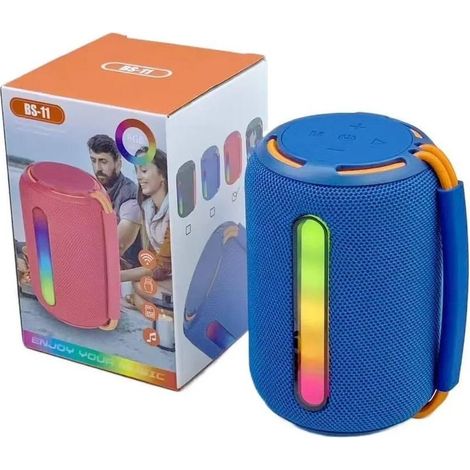 Enceinte Bluetooth portable BS-11 avec LED multicolores bleues et son de haute qualité (1/4)