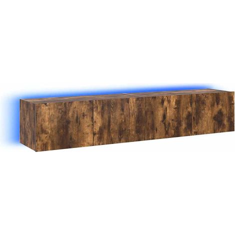 Maison Exclusive - TV-Wandschränke mit LED-Leuchten 2 Stk. Räuche (1/5)