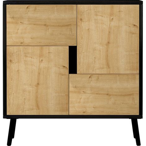 Multifunktionsschrank aus Holz "Darien" - 76.5 x 35 x 79.5 cm - Holz Schwarz