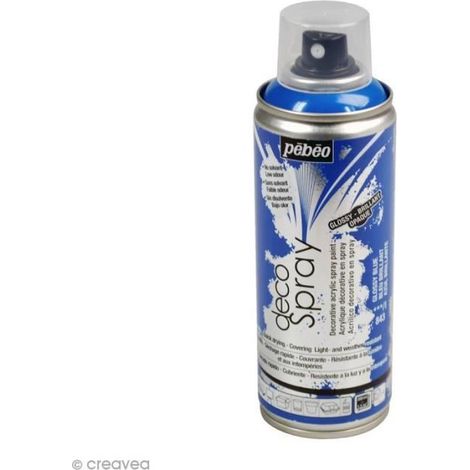 Peinture en bombe - Pébéo - DecoSpray - Bleu brillant - 200 ml - Couverture optimale (1/3)