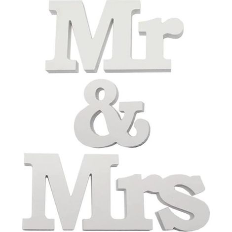 Décoration de Mariage Mr & Mrs Lettre en Bois Lettres Mr et Mrs Decoration Mariage Table Mr Mrs Deco Maison Cadeau Mariage (1/4)
