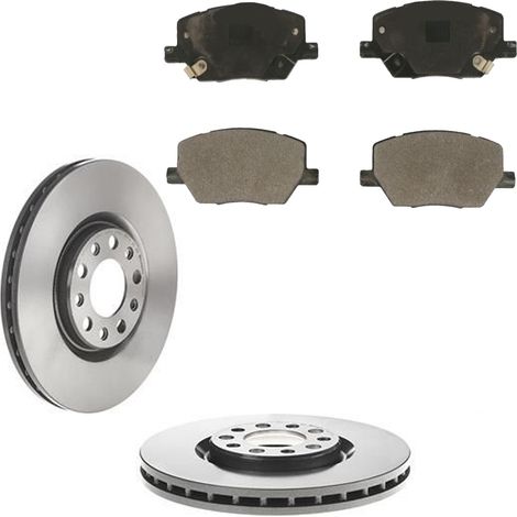 KIT FRENI ANTERIORI compatibile con JEEP COMPASS (MP,M6) - DISCHI + PASTIGLIE OEM: FDB4688 / 18447 /SOSTITUZIONE DIRETTA/BASSA POLVERE/SILENZIOSO