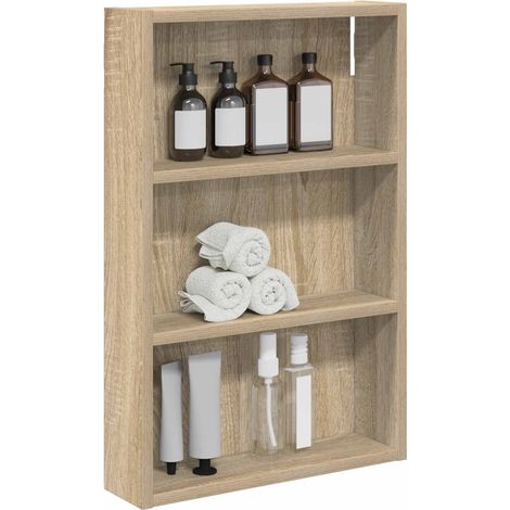 Armoire De Toilette - Armoire murale de salle de bain Chêne Sonoma 40 x 10 x 60,5 cm fr645 - Maison La Vie (1/5)