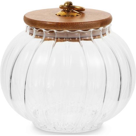 Glasbehälter zur Aufbewahrung von Kürbismodellen, luftdichter Deckel, transparente Kaffeedose – 12,50 x 12,50 x 10,50 cm (1/4)