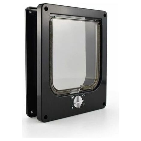 royaluxe - Chatière pour Chat,Chatière Magnétique à 4 Voies pour Chats et Petit Chiens,Facile à Installer,Porte pour Animaux Coulissant Manuel sur Mur/Bois/Porte en UPVC (1/5)