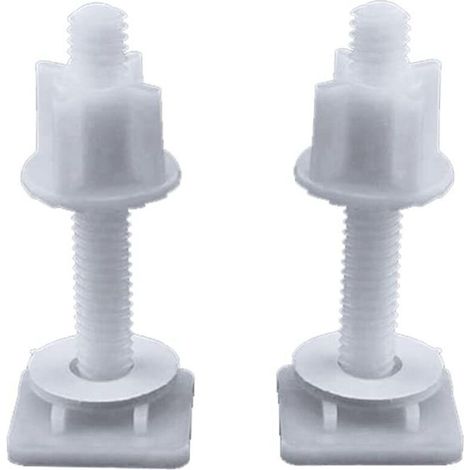 Lot de 2 vis en plastique pour abattant de toilette - Fixation pour la plupart des sièges de toilette - Réparation de salle de bain (1/5)