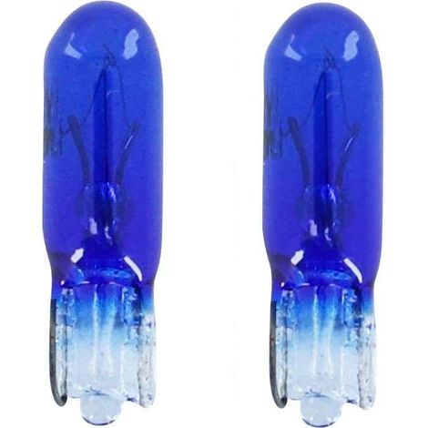 2x ampoule 12V 1,2W T5 W2x4,6D bleu wedge voiture tracteur remorque moto universel