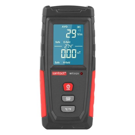 Rilevatore di radiazioni elettromagnetiche Optimus AT 3121, onde elettromagnetiche, termometro, grigio rosso (1/5)