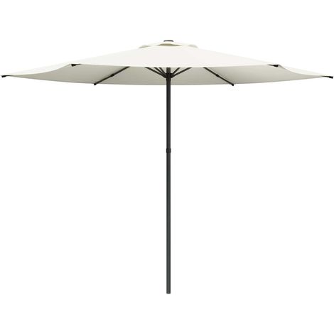 Gartensonnenschirm 300 x 300 cm Polyester Rechtwinklig Creme vidaXL (1/5)