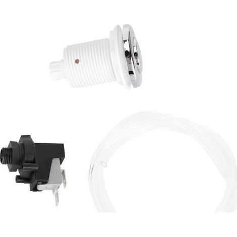 Ensemble de Commutateur de Bouton d'air Commutateur Pneumatique Commutateur d'air Kit de Tuyau Kit de Tuyauterie Bouton de Commutation activé par L'air pour Piscine Spa (1/4)